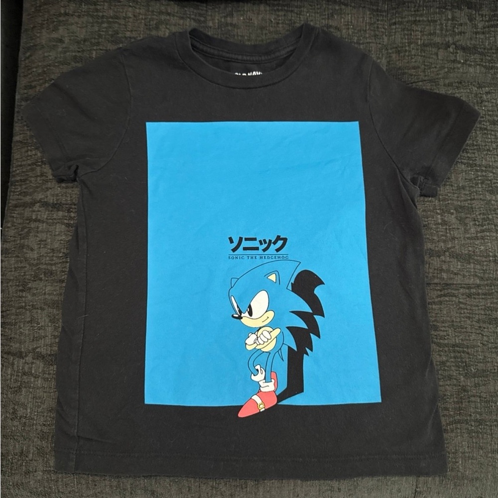 Old Navy Black and Blue Sonic Kids T-Shirt